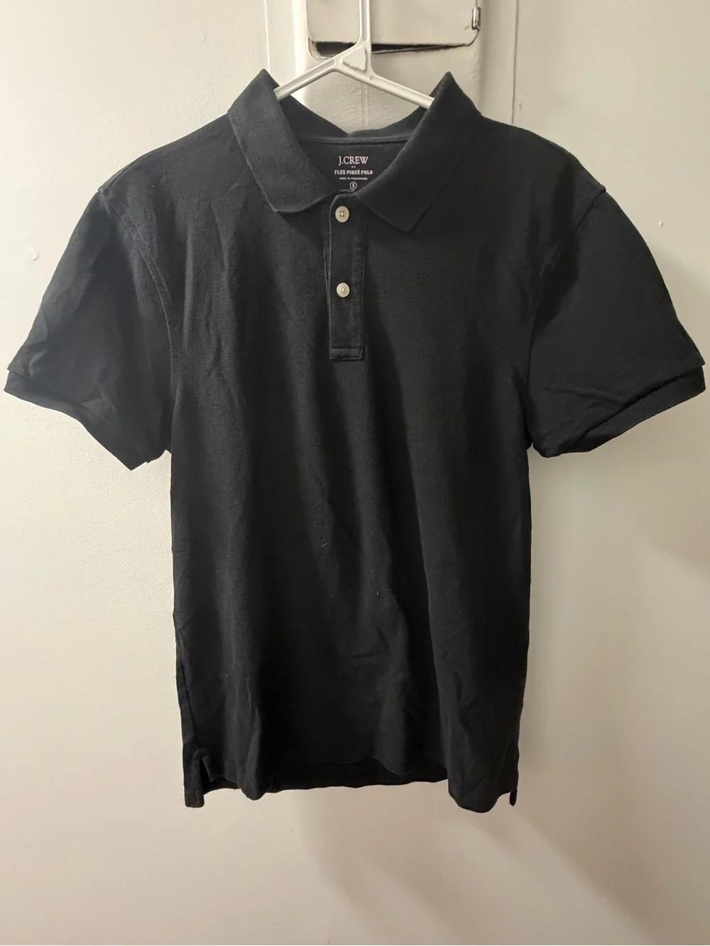 J.Crew Flex Piqué Polo Shirt Men’s Small Black Short Sleeve Classic Cotton